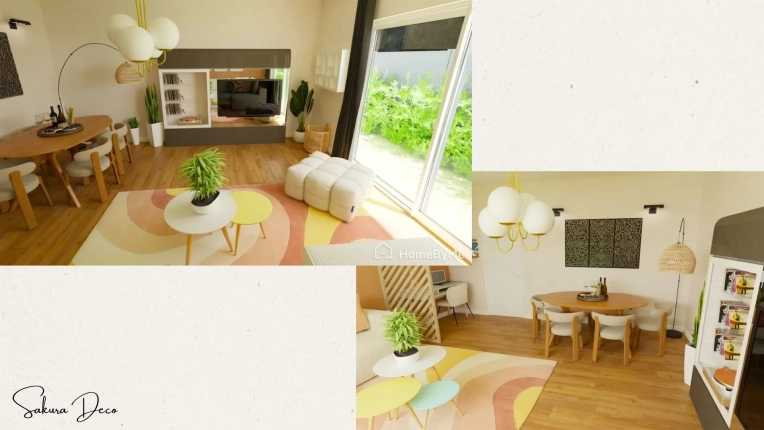 Minimalist, Dining room, 3D ambiance