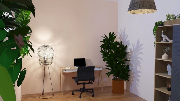 Bohème, Scandinave, Chambre, Chic, Nature