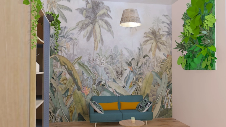 Bohème, Scandinave, Chambre, Chic, Nature