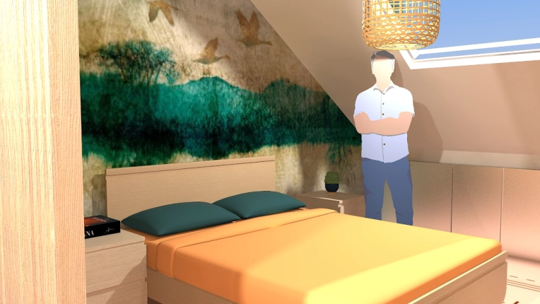 Contemporain, Japonais, Scandinave, Chambre, Nature