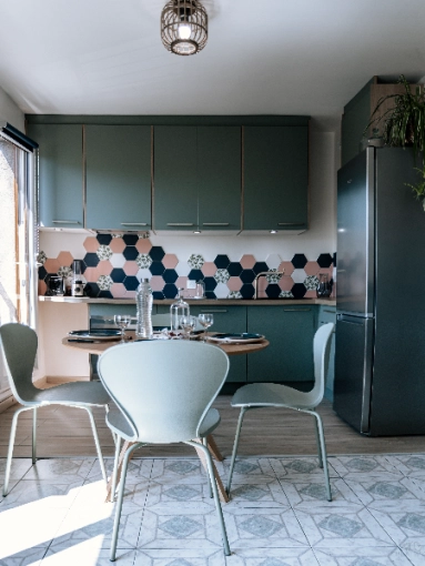 Contemporary, Kitchen, Living room