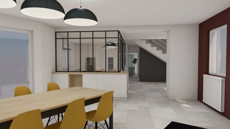 Industrial, Minimalist, Contemporary, Kitchen, Living room