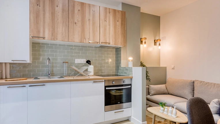 Bohemian, Flats / Apartments, Kitchen, Living room