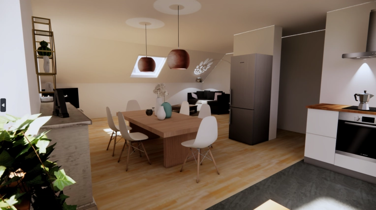 Home, Contemporary, Scandinavian, Flats / Apartments, Chic, Living room