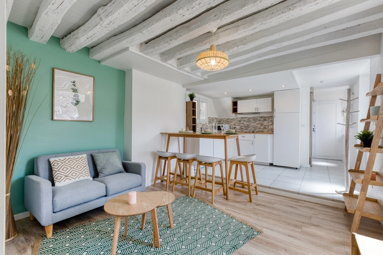 Bohemian, Flats / Apartments, Kitchen, Living room