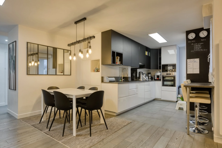 Contemporary, Flats / Apartments, Kitchen, Living room