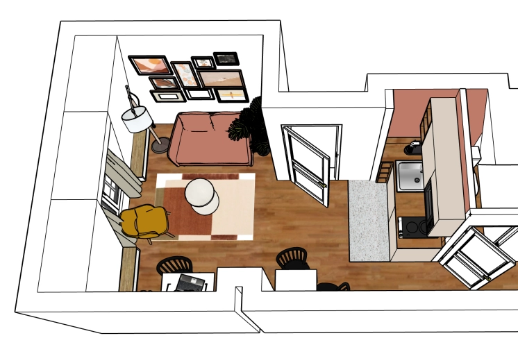 Contemporary, Chic, Living room