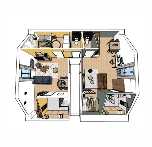 Contemporary, Flats / Apartments, Chic