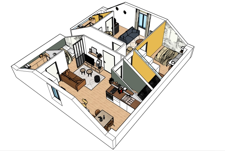 Contemporary, Flats / Apartments, Chic