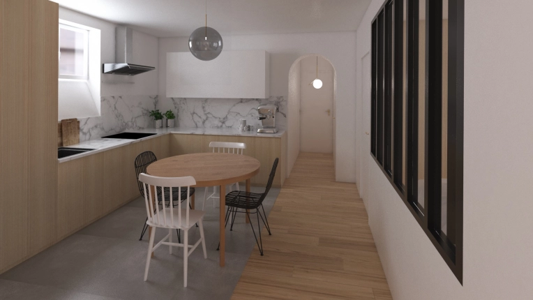 Scandinavian, Flats / Apartments, Kitchen, Chic, Nature