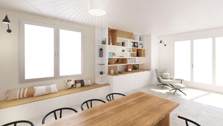 Japanese, Scandinavian, Nature, Living room