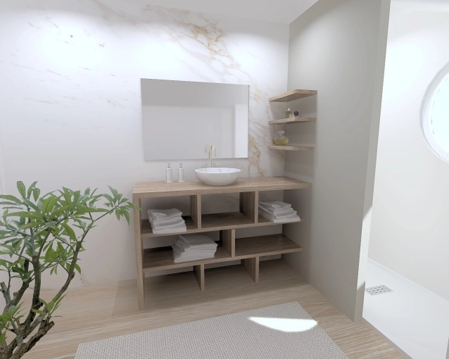 Hotel, Minimalist, Contemporary, Scandinavian, Bathroom