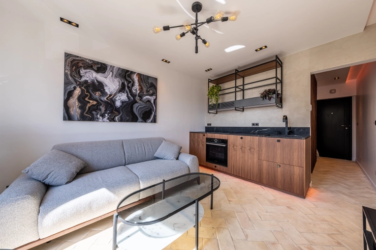 Industrial, Minimalist, Flats / Apartments, Living room