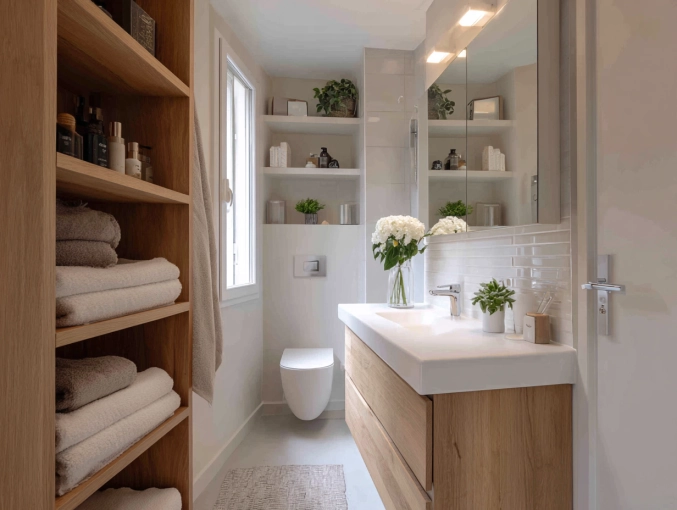 Minimalist, Scandinavian, Bathroom