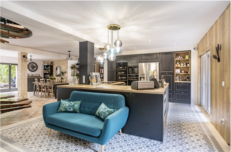 Industriel, Maison individuelle, Chambre, Chic, Salon / séjour