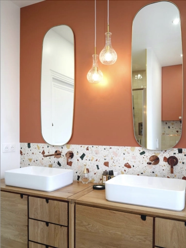 Maison individuelle, Contemporain, Salle de bain, Chic