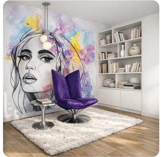 Contemporain, Appartement, Chic, Salon / séjour