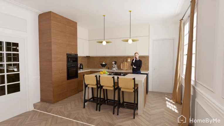 Contemporary, Flats / Apartments, Kitchen, Living room