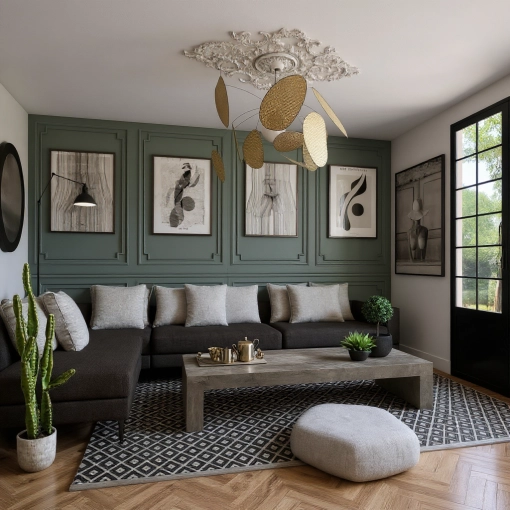 Contemporary, Chic, Living room