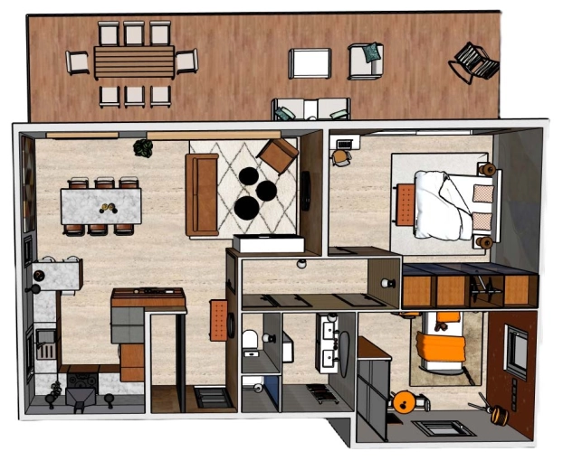 Industrial, Contemporary, Flats / Apartments, Room