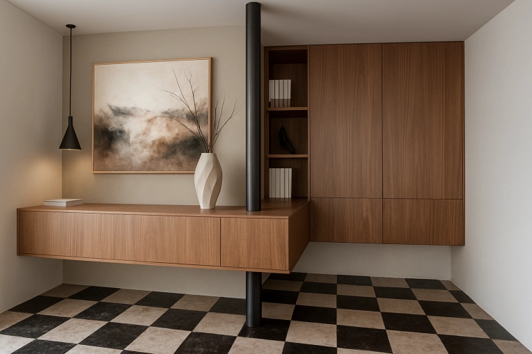 Contemporary, Living room, Full Project, Creation of exclusive furniture, 3D ambiance