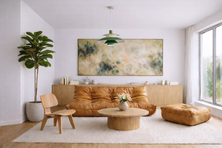 Scandinavian, Living room, Creation of exclusive furniture, 3D ambiance