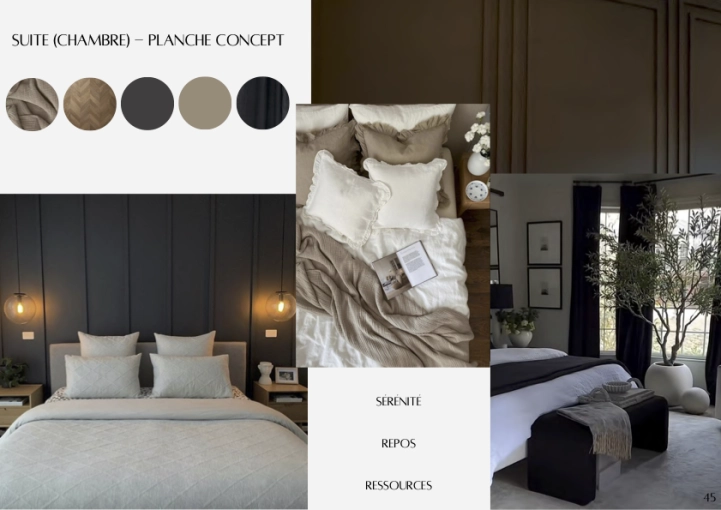 Contemporain, Appartement, Chambre, Nature