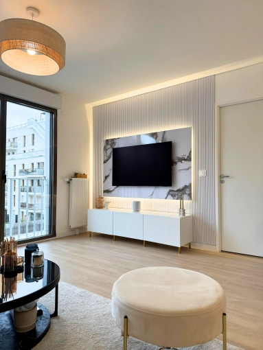 Minimalist, Contemporary, Flats / Apartments, Kitchen, Living room