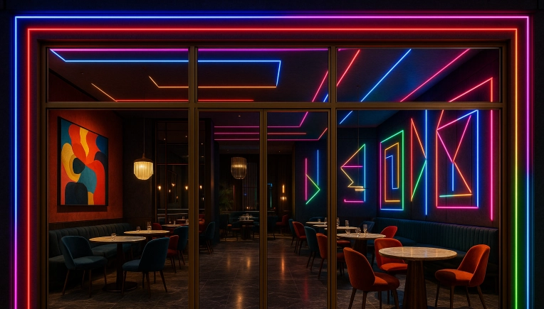 Contemporary, Restaurant, 3D ambiance