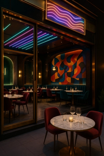 Contemporary, Restaurant, 3D ambiance