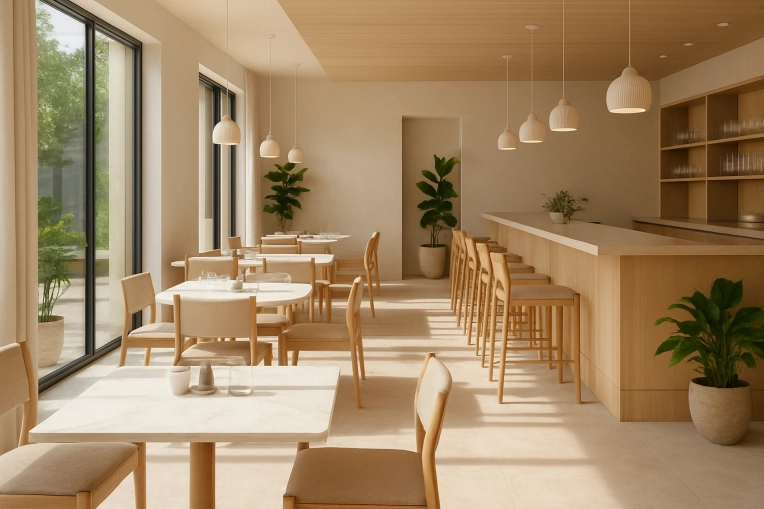 Minimalist, Restaurant, 3D ambiance