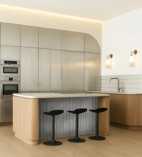 Minimalist, Contemporary, Kitchen, Living room