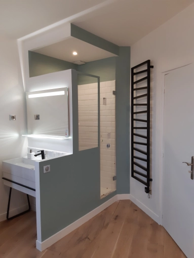 Contemporary, Bathroom, Chic, Full Project, 3D ambiance