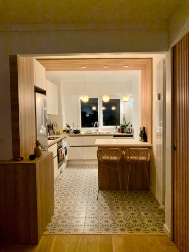 Contemporary, Kitchen, Full Project, 3D ambiance