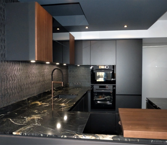 Contemporary, Kitchen, Chic, Full Project, 3D ambiance