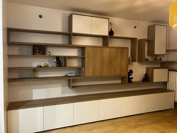 Contemporary, Living room, Full Project, Creation of exclusive furniture, 3D ambiance