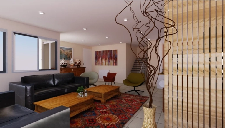 Rustic, Contemporary, Living room