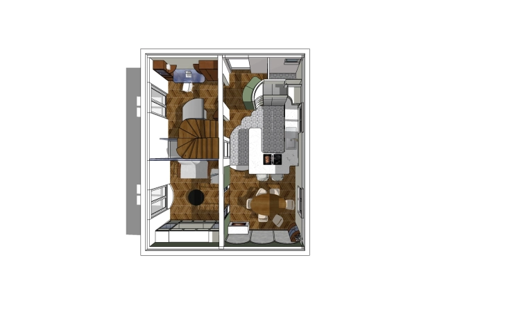 Home, Contemporary, Kitchen, Living room, Office