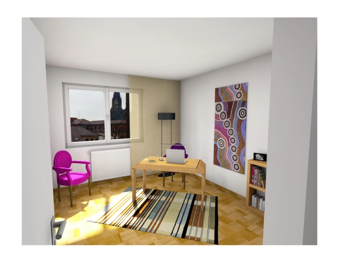 Chic, Office, Home Staging, 3D ambiance