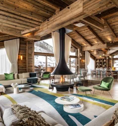 Scandinavian, Chic, Nature, Living room