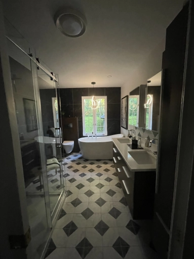 Contemporary, Vintage, Bathroom, Full Project, Shopping list, 3D ambiance