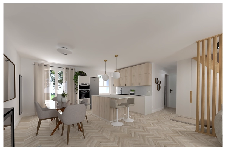 Scandinavian, Kitchen, Consultation Visit, Full Project, Shopping list, 3D ambiance