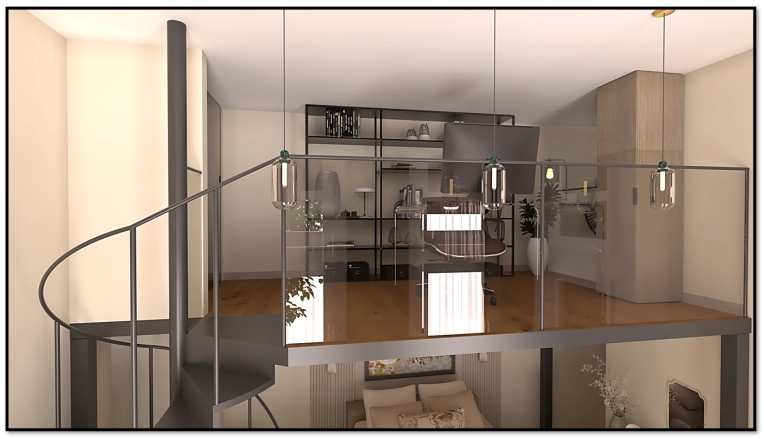 Industrial, Chic, Office, Consultation Visit, 3D ambiance