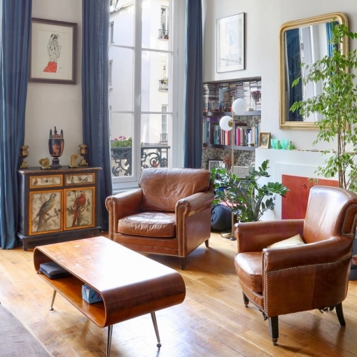 Bohemian, Vintage, Living room, Full Project