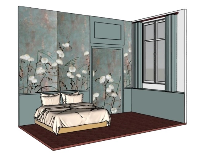 Flats / Apartments, Vintage, Chic, 3D ambiance