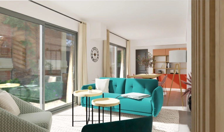 Contemporary, Scandinavian, Living room, Consultation Visit, Full Project, Shopping list, 3D ambiance