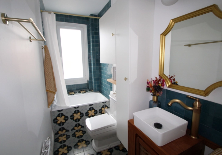 Contemporary, Vintage, Bathroom, Full Project, Shopping list, 3D ambiance