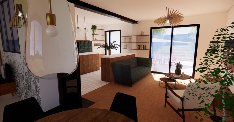 Maison individuelle, Bohème, Minimaliste, Scandinave, Nature, Visite conseil, Home staging, 3D d'ambiance