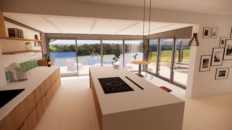 Minimaliste, Contemporain, Cuisine, Chic, Nature, Feng Shui, Visite conseil, 3D d'ambiance