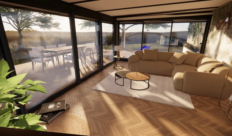 Bohème, Scandinave, Chic, Nature, Salon / séjour, Home staging, 3D d'ambiance